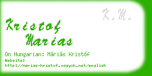 kristof marias business card