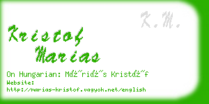 kristof marias business card